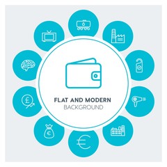 industry, health, hotel, money Infographic Circle outline Icons Set. Contains such Icons as  business,  website,  elements,  background,  pattern,  banner,  oil and more. Fully Editable. Pixel Perfect