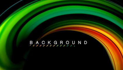 Fluid mixing colors, vector wave abstract background