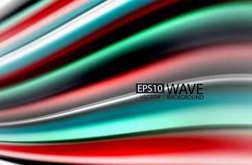 Rainbow color waves, vector blurred abstract background