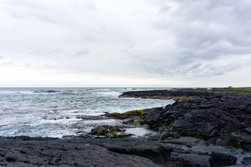 Hawaiian Black Sand Beach Shore