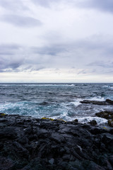 Hawaiian Black Sand Beach Shore