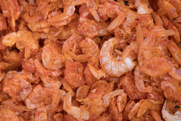 background of dried shrimp