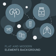 health, beauty and cosmetics outline vector icons and elements background with circle bubbles networks.Multipurpose use on websites, presentations, brochures and more