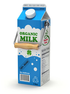 Milk can package concept with milk box and handle