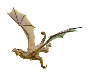 yellow dragon in a white background