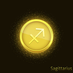 Golden Sagittarius sign
