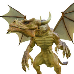 yellow dragon in a white background