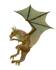 yellow dragon in a white background