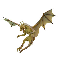 yellow dragon in a white background