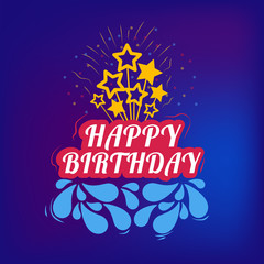 birthday cake from the inscription and stars