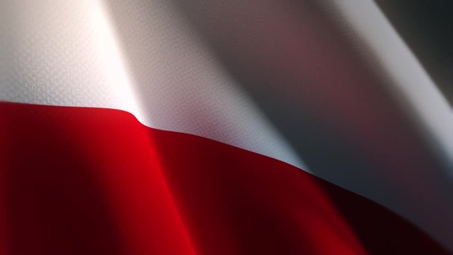Powiewająca flaga Polski na tło
