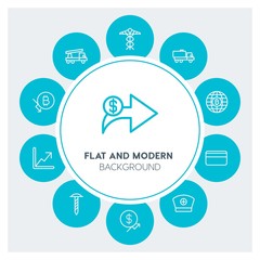 industry, health, hotel, money Infographic Circle outline Icons Set. Contains such Icons as  business,  website,  elements,  background,  pattern,  banner, card and more. Fully Editable. Pixel Perfect