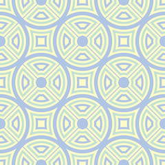 Geometric seamless pattern. Beige background with blue and green elements