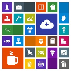 Modern, simple, colorful vector icon set with celebration, stroller, costume, add, asian, sport, location, child, chess, present, pram, cloud, knife, traditional, cup, piece, asia, map, box, hot icons