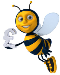 Fun bee with a £ sign - 3D Illustration