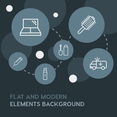 health, beauty and cosmetics outline vector icons and elements background with circle bubbles networks.Multipurpose use on websites, presentations, brochures and more