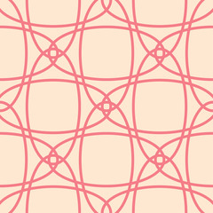 Red and beige geometric ornament. Seamless pattern