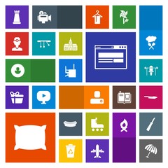 Modern, simple, colorful vector icon set with medicine, hotdog, person, parasol, skating, knife, table, weather, sport, meat, strategy, fun, rain, dentist, kitchen, avatar, food, desk, home, bed icons