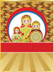 Background with matryoshka dolls