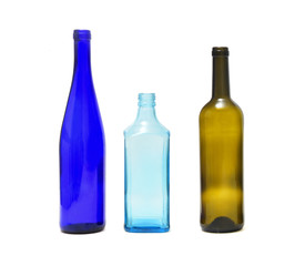 group of bottle isolated on white