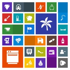 Modern, simple, colorful vector icon set with guitar, money, telephone, fashion, phone, tool, gem, liquid, equipment, palm, music, stove, modern, computer, coffee, kitchen, leaf, musical, jewel icons