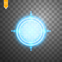 Neon Target isolated. Game Interface Element. Vector illustration