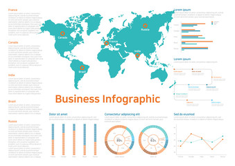 Business chart infographics template. Vector 