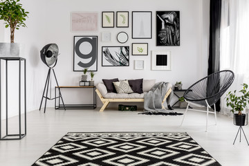 Black and white modern interior