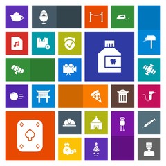 Modern, simple, colorful vector icon set with safety, pizza, game, technology, doctor, helmet, breakfast, construction, planet, mouth, projector, note, dentistry, hot, food, teapot, mouthwash icons