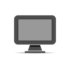 Monitor screen PC icon flat style with on a white background, vector illustration