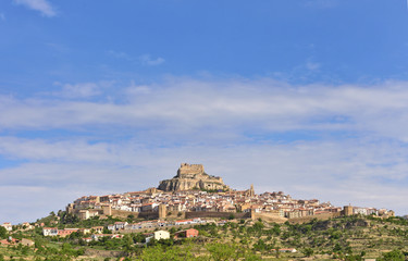 View of Morella on a spring day, Castellon province, Spain