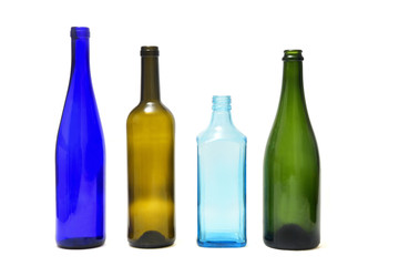 group of bottle isolated on white