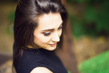 girl posing in park