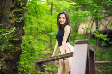 girl posing in park