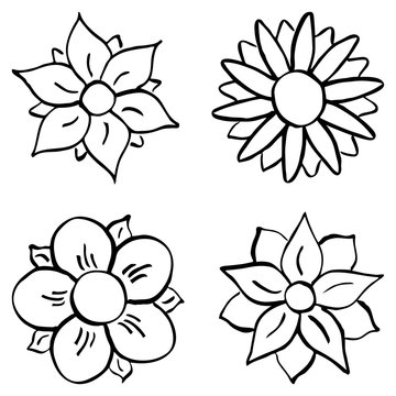 cartoon Blumen zum Ausmalen