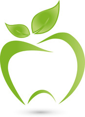 Zahn, Apfel, Zahnpflege, Frucht, Essensberatung, Logo