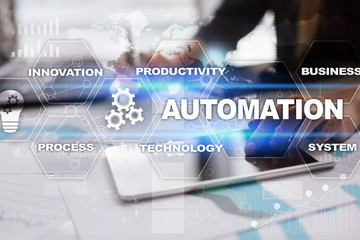 Automation concept as an innovation, improving productivity in technology and business processes.