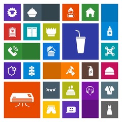 Modern, simple, colorful vector icon set with happy, sweet, call, dress, control, cake, juice, clothes, patient, female, cold, clinic, door, fashion, conditioner, construction, conditioning, air icons