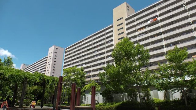 TAKASHIMADAIRA,  TOKYO,  JAPAN - CIRCA MAY 2018 : Scenery of RESIDENTIAL APARTMENT AREA around TAKASHIMADAIRA area in ITABASHI WARD.