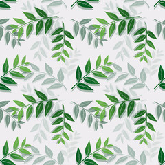 Tropical leaves isolate on white background,Seamless repeat pattern for textile,fabric,cover,print or wrapping paper