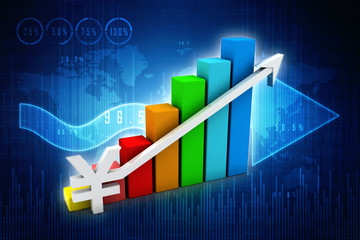 3d rendering Stock market online business concept. business Graph
