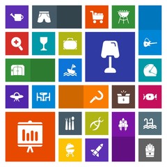 Modern, simple, colorful vector icon set with table, motorbike, yacht, agriculture, clinic, spoon, knife, equipment, sweet, harvesting, potato, sailboat, motorcycle, sail, dentistry, harvest icons