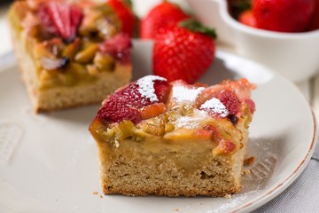 Strawberry and rhubarb pie