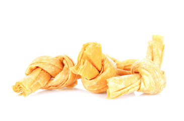 Tofu bubbles dry on white background