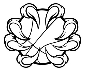 Monster or animal claw holding Basketball Ball