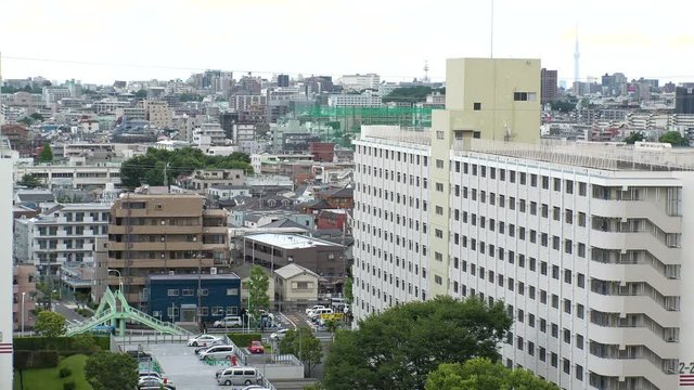 TAKASHIMADAIRA,  TOKYO,  JAPAN - CIRCA MAY 2018 : Scenery of RESIDENTIAL APARTMENT AREA around TAKASHIMADAIRA area in ITABASHI WARD.