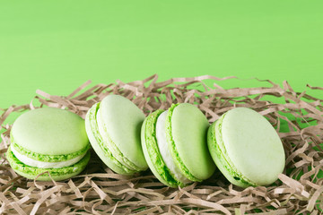 a few mint biscuits on a green background