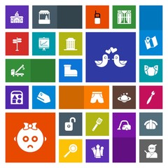 Modern, simple, colorful vector icon set with care, japan, japanese, dove, car, truck, sad, tow, city, brush, cooking, wear, kid, leather, building, bird, baby, white, pigeon, street, samurai icons