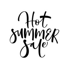 Hot summer sale. Modern brush calligraphy isolated on white background.