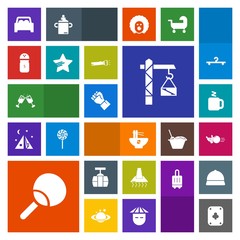 Modern, simple, colorful vector icon set with drink, finger, chinese, sky, hand, meal, wine, poker, table, tennis, ping, play, food, saw, train, hot, pin, cable, concept, salt, hammer, ball, red icons